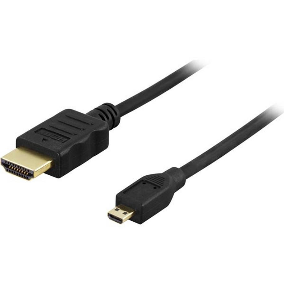 Câble HDMI DELTACO, mâle vers micro mâle, 3m, noir