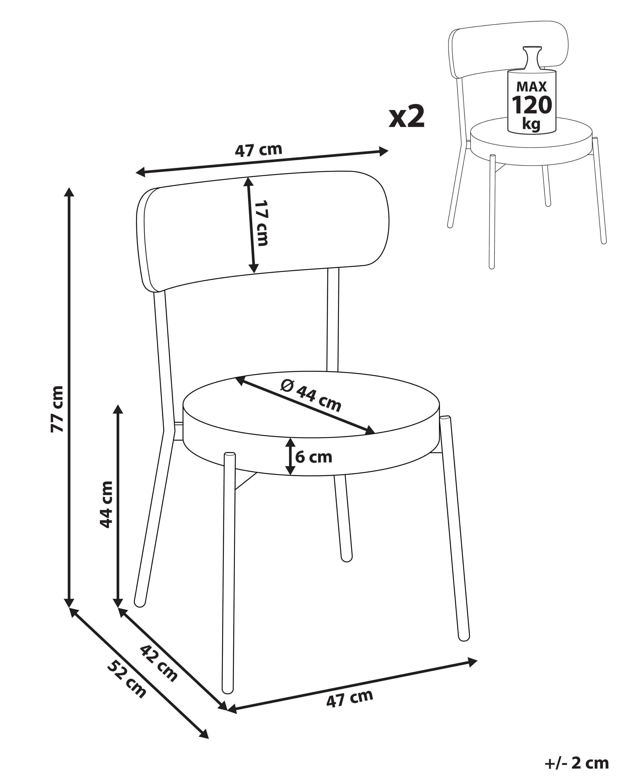 Beliani Lot de 2 chaises en Bouclé Moderne ALLISON  