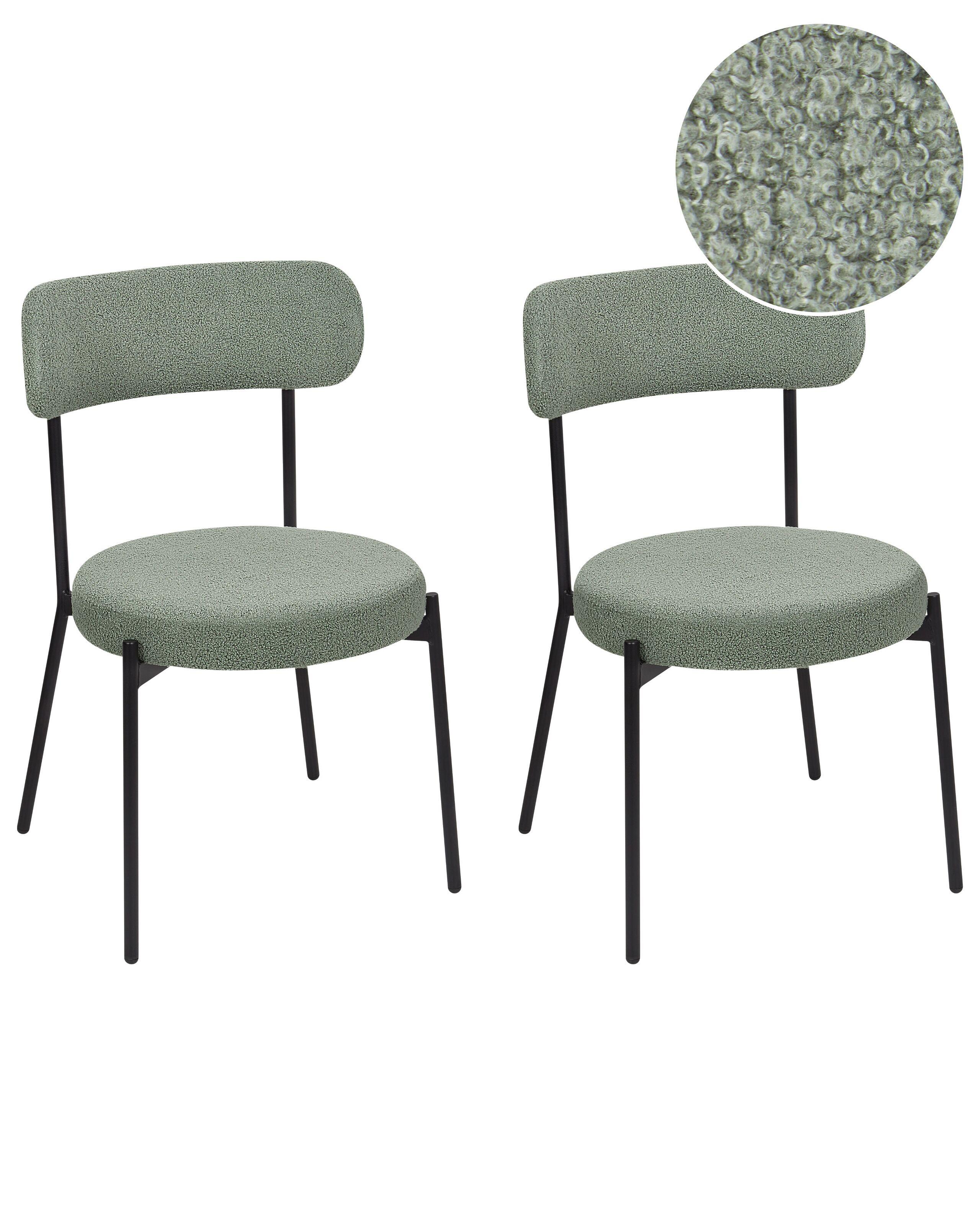 Beliani Lot de 2 chaises en Bouclé Moderne ALLISON  