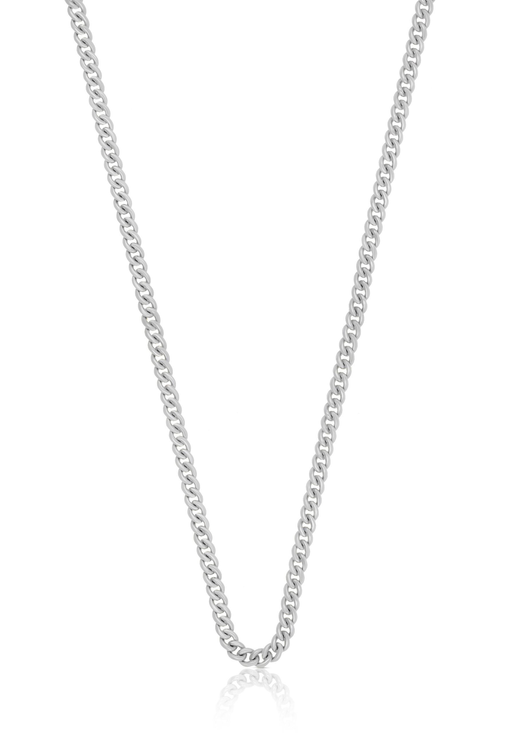 MUAU Schmuck  Collier forçat ronde en or blanc 750, 1,1mm, 42cm 