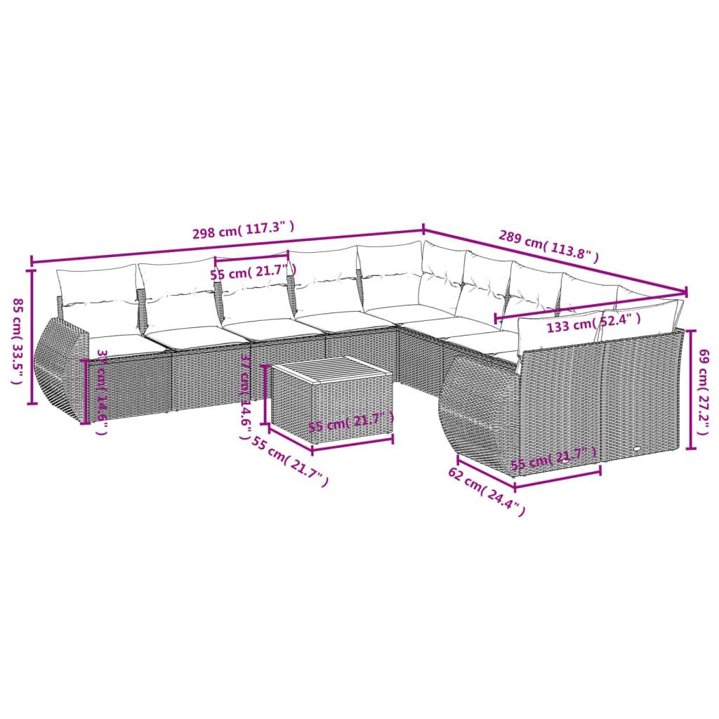 VidaXL set divano da giardino Polirattan  