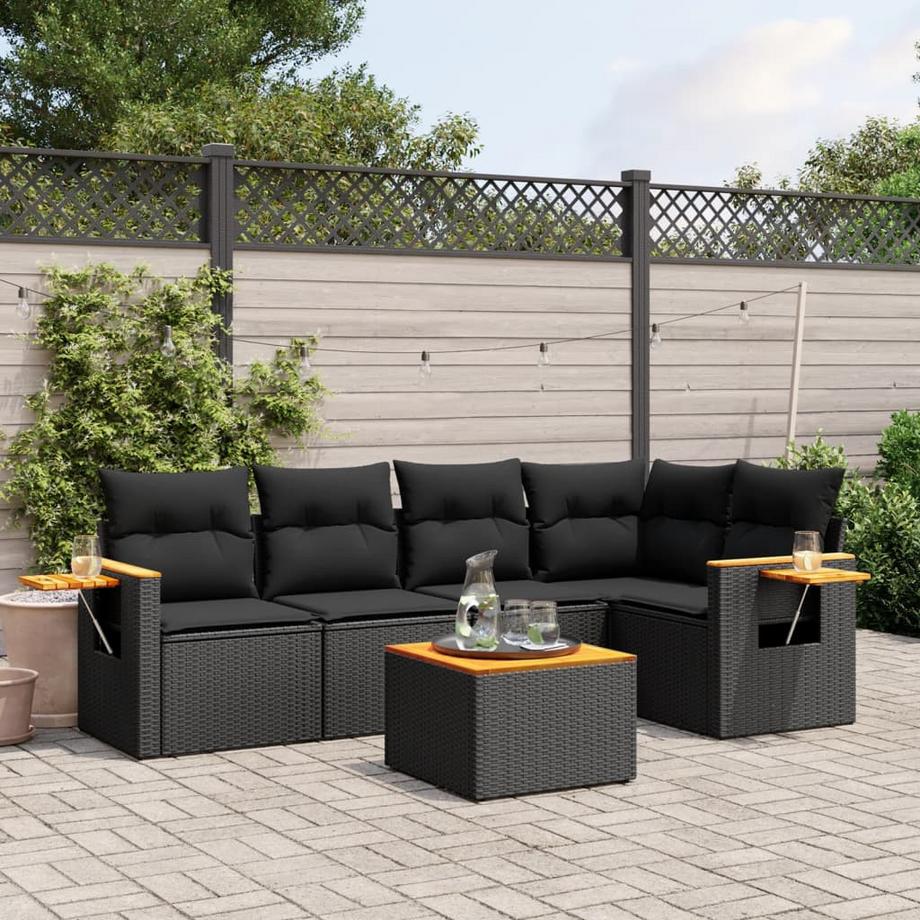 VidaXL set divano da giardino Polirattan  