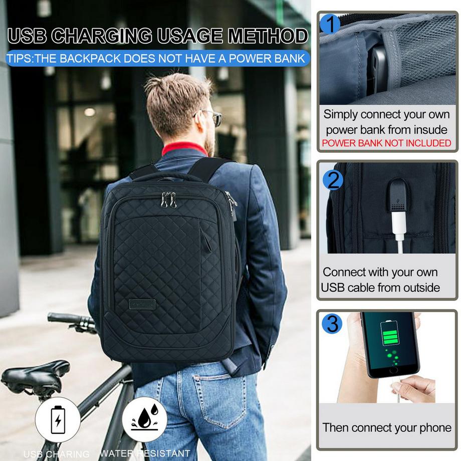 Only-bags.store  Laptop-Rucksack Business Travel Backpack Handgepäck Wasserdicht mit Hard Peel 