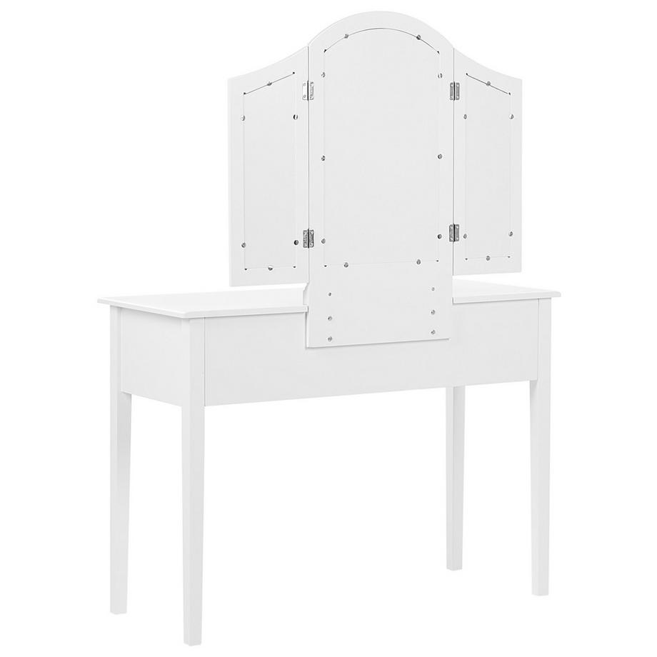 Beliani  Coiffeuse avec miroir et tabouret en MDF  LUMIERE 