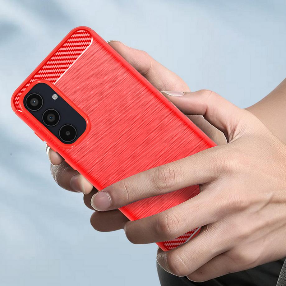 Avizar  Carbon Hülle Samsung Galaxy A35 5G Rot 