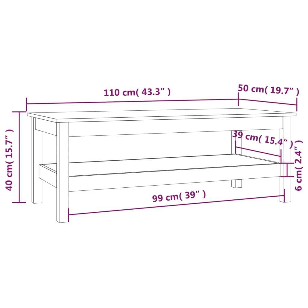 VidaXL Table basse bois de pin  