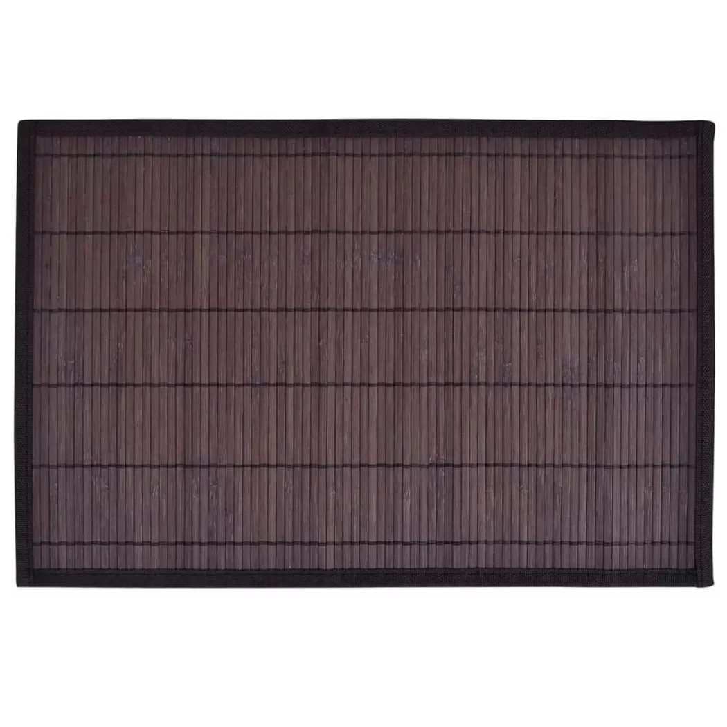 Napperons 6 pcs Bambou 30x45 cm Marron foncé Vidaxl