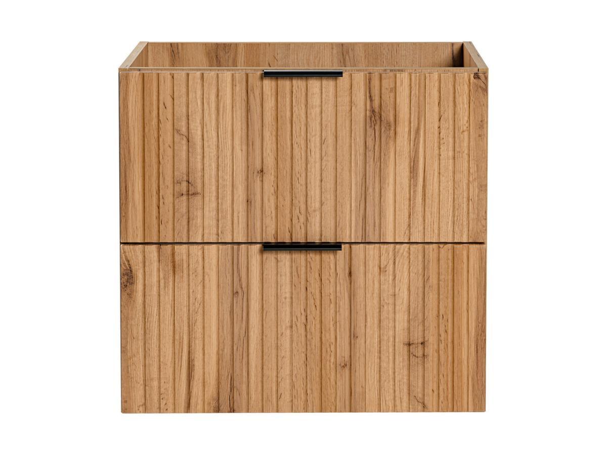 Vente-unique Mobile sotto lavabo sospeso a righe L60 cm Naturale chiaro - ZEVARA  