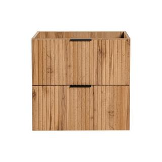 Vente-unique Mobile sotto lavabo sospeso a righe L60 cm Naturale chiaro - ZEVARA  