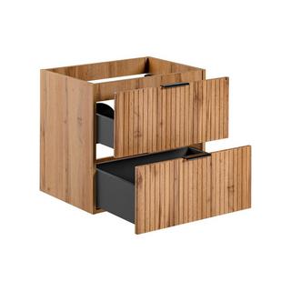 Vente-unique Mobile sotto lavabo sospeso a righe L60 cm Naturale chiaro - ZEVARA  