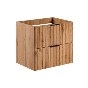 Mobile sotto lavabo sospeso a righe L60 cm Naturale chiaro - ZEVARA