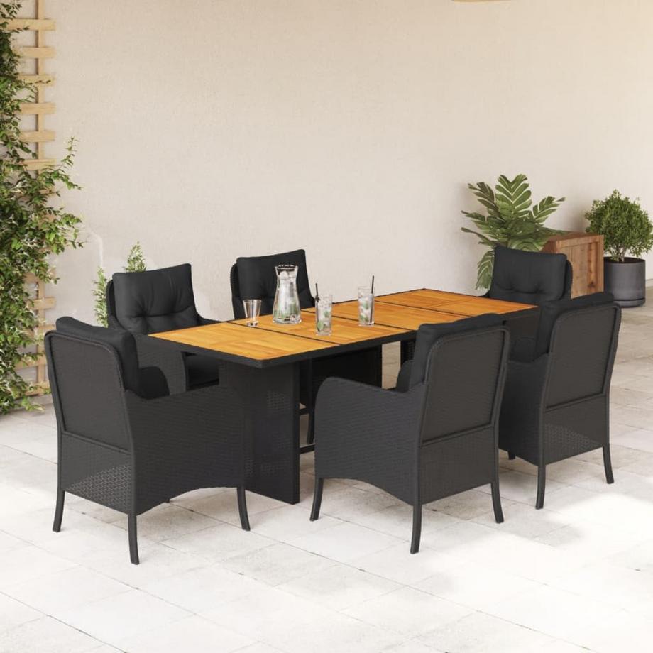 VidaXL Ensemble de salle à manger de jardin rotin synthétique  