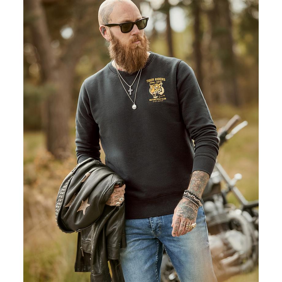 Joe Browns Felpa Girocollo con Stampa Tiger Riders sul Retro  