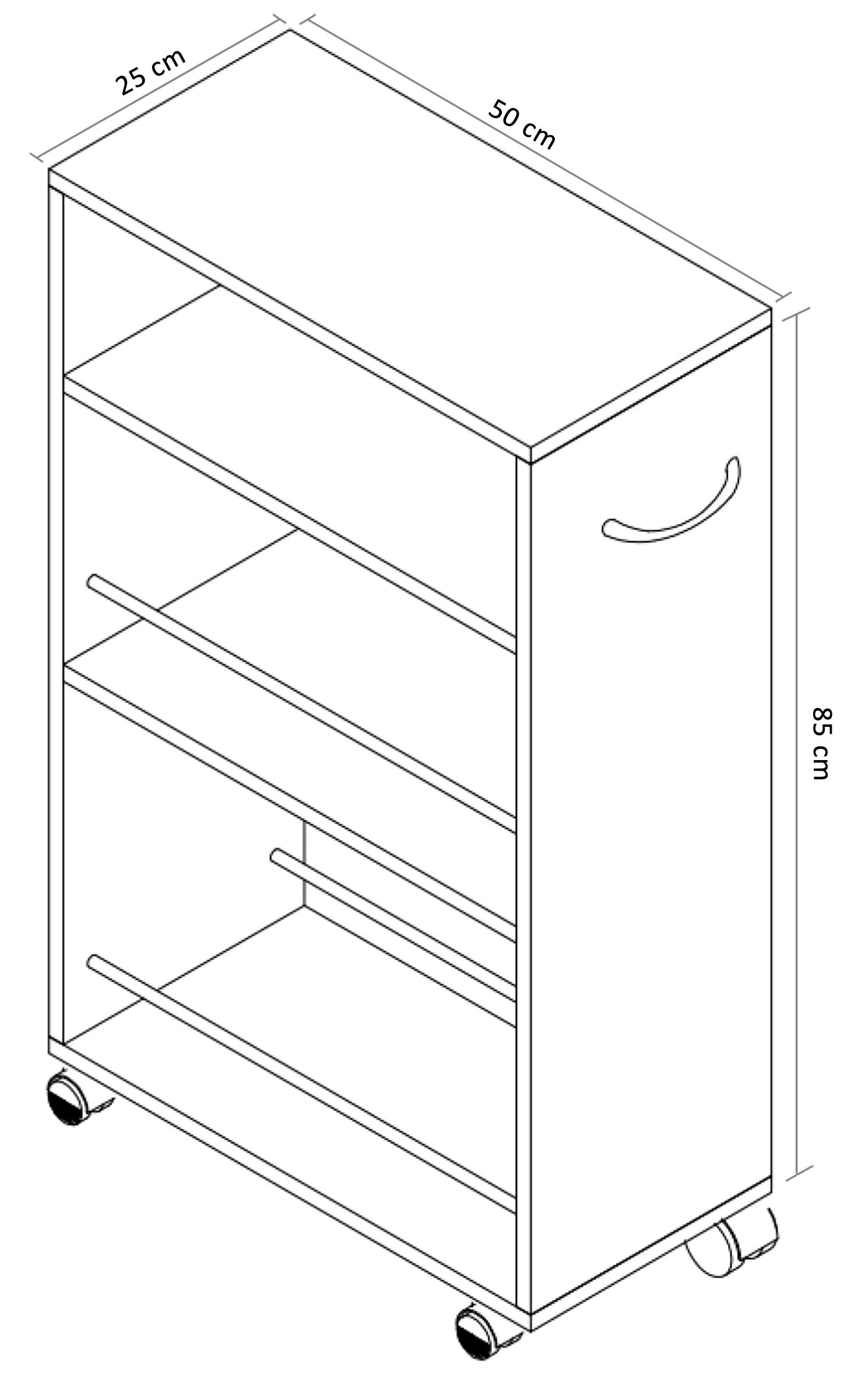 VCM Holz Küchenwagen Servierwagen Rollwagen Nischenschrank rollbar Rollen Tusal  