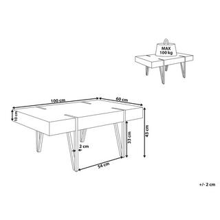 Beliani Couchtisch aus MDF-Platte Industriell ADENA  