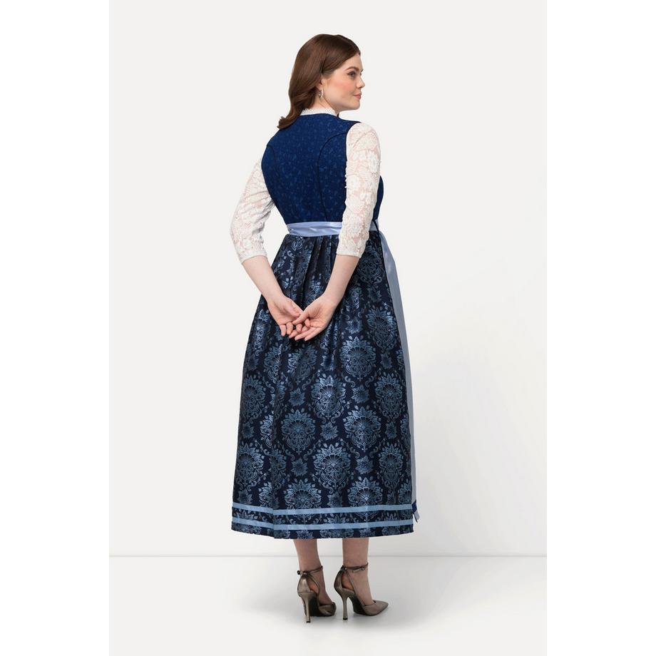 Ulla Popken Dirndl Cerniera Scollo Quadrato Senza Maniche  
