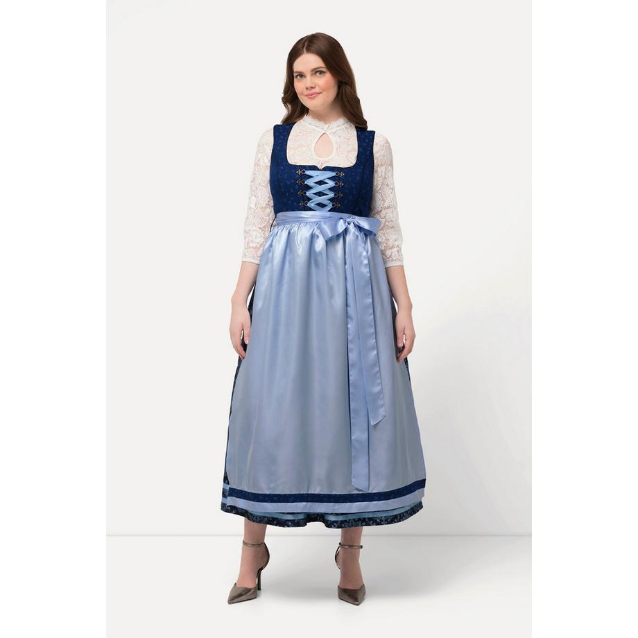 Ulla Popken Dirndl Cerniera Scollo Quadrato Senza Maniche  