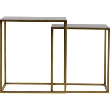 Tavolino Ziva metallo ottone antico (set di 2)