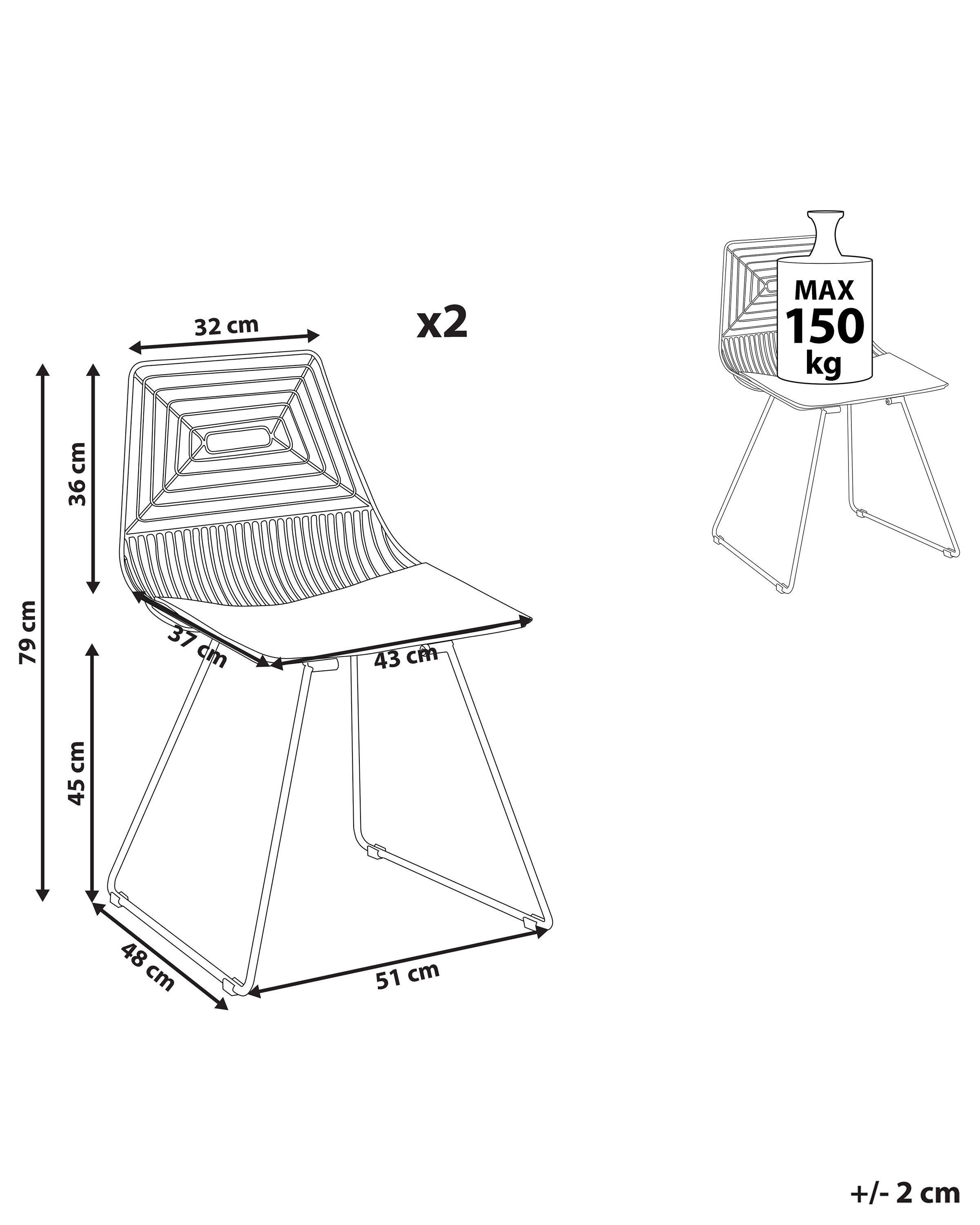 Beliani Lot de 2 chaises en Acier Industriel BEATTY  