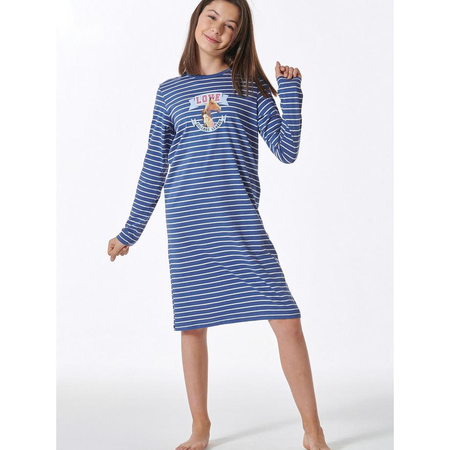 Schiesser Horse World Camicia da notte a righe  