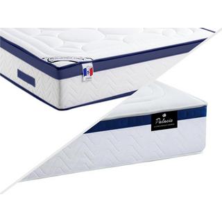 Vente-unique Ensemble 140 x 190 cm sommier coffre blanc + matelas ressorts ensachés  ép.30cm - MARQUIS de PALACIO  