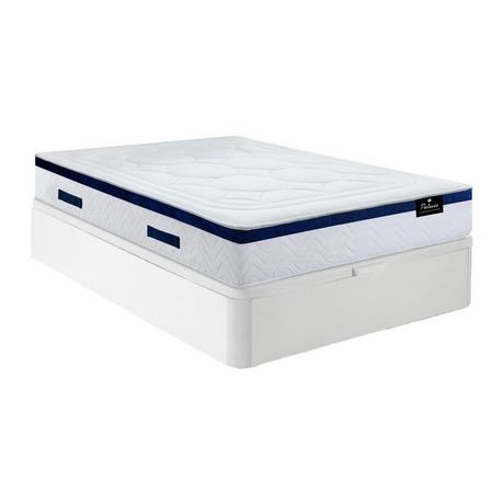 Vente-unique Ensemble 140 x 190 cm sommier coffre blanc + matelas ressorts ensachés  ép.30cm - MARQUIS de PALACIO  