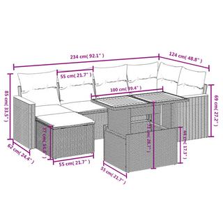 VidaXL Ensemble de canapés de jardin rotin synthétique  