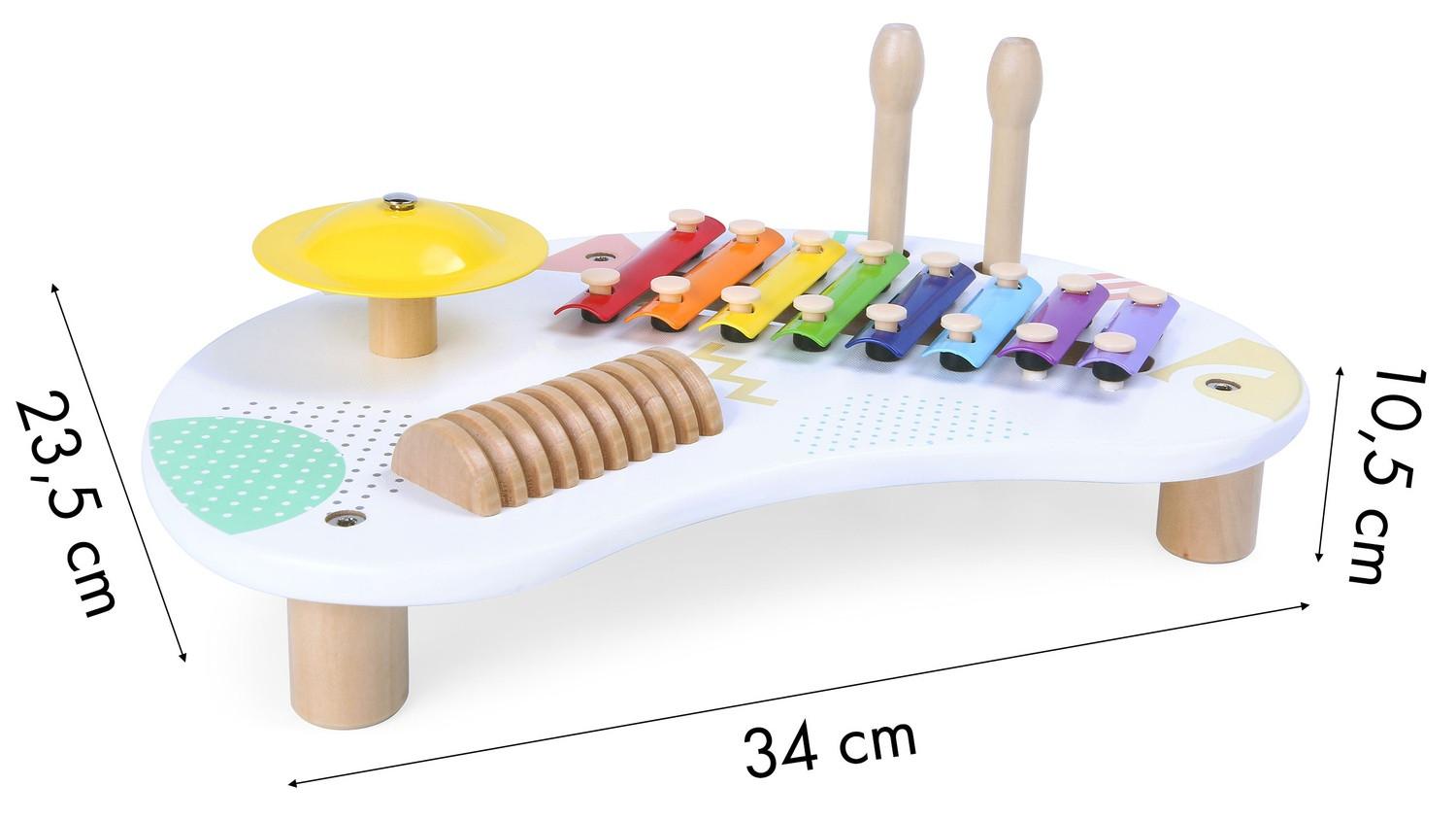 B2X  Tisch mit Instrumenten, Musiktisch, Becken +18m ECOTOYS 