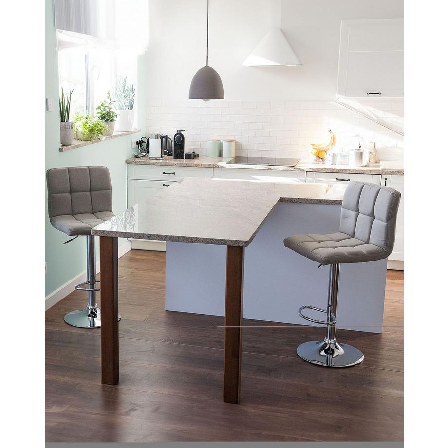 Beliani Lot de 2 chaises de bar en Tissu Moderne MARION  