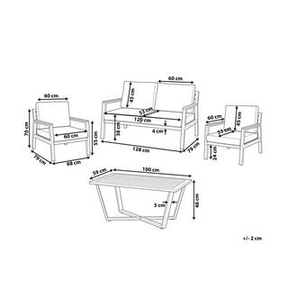 Beliani Lounge Set mit Tisch aus Aluminium Modern DELIA  