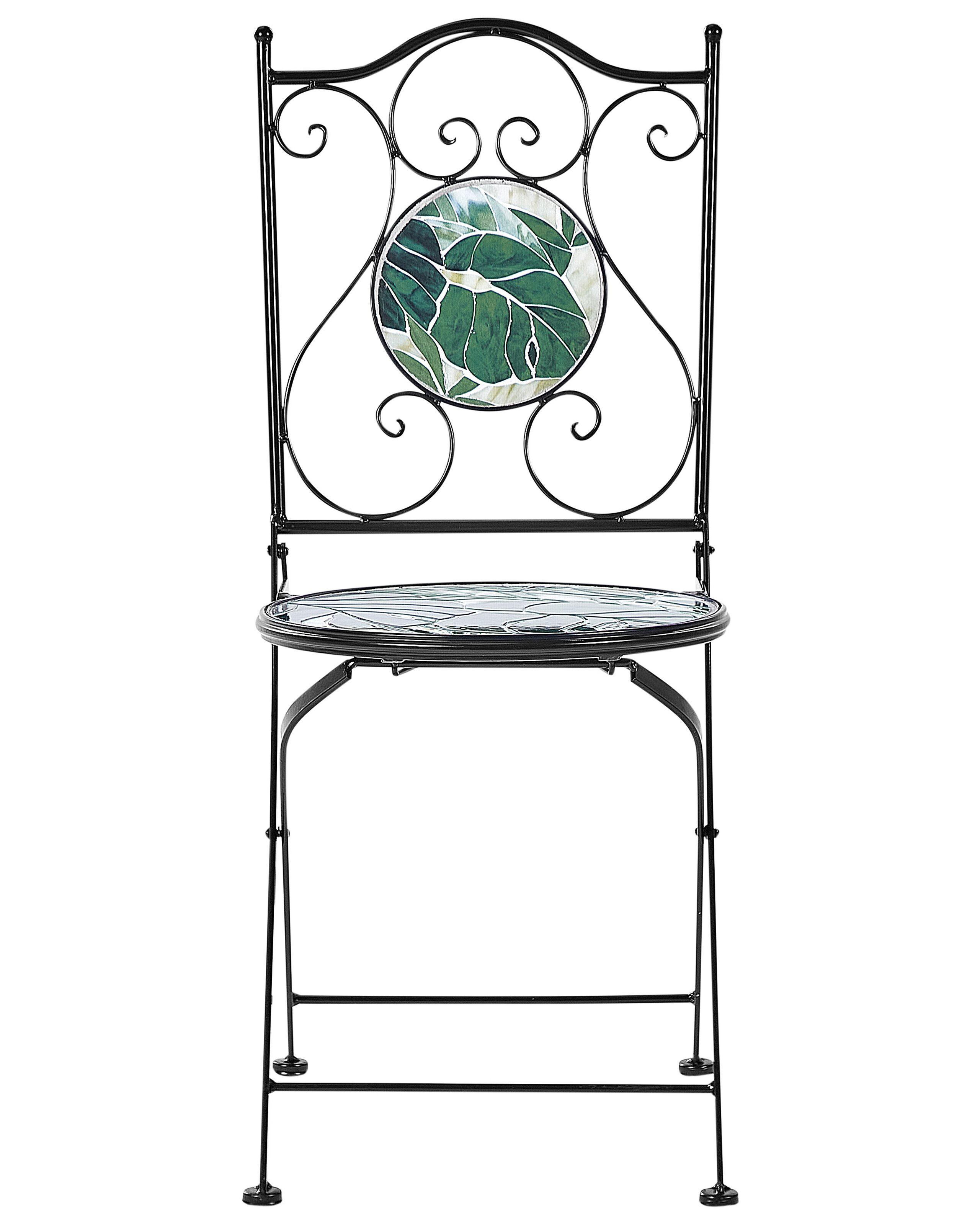 Beliani Lot de 2 chaises de jardin en Métal Rétro COZZANA  