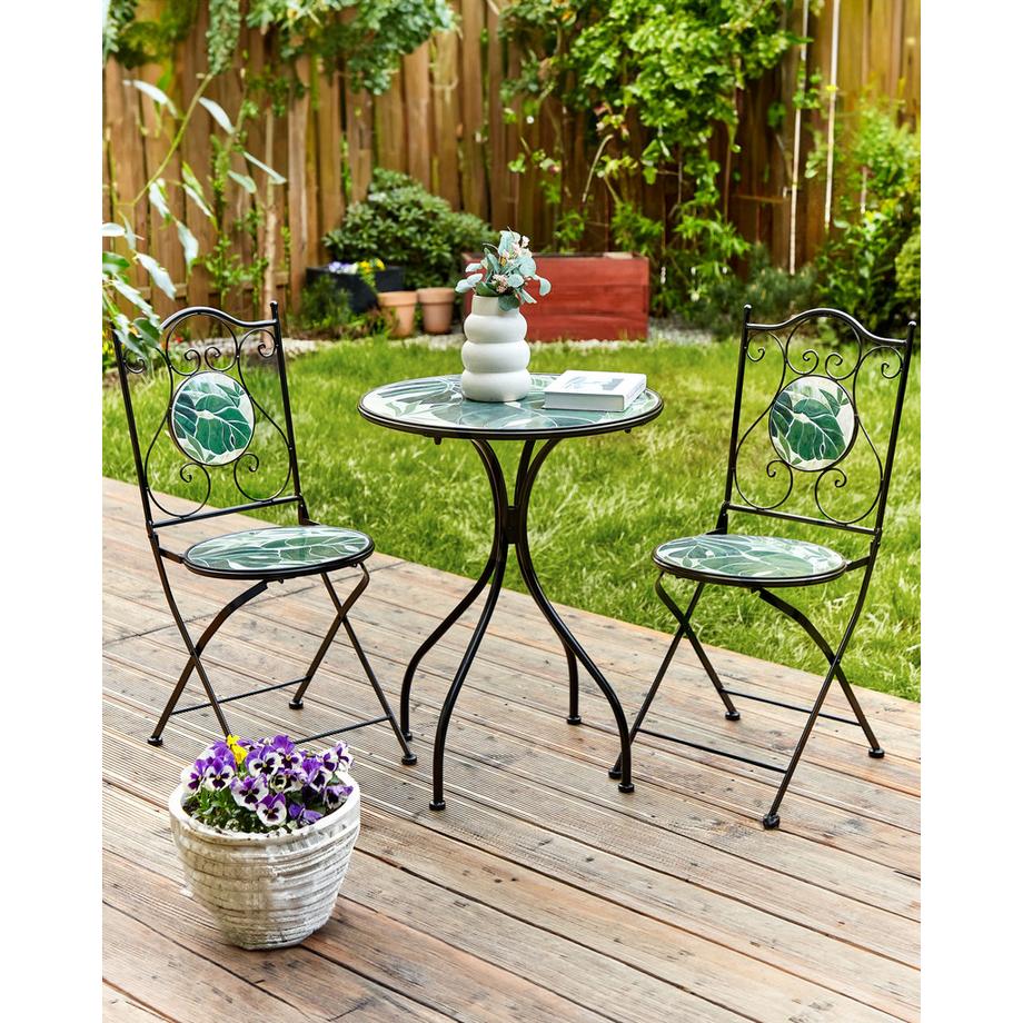 Beliani Gartenstuhl 2er Set aus Eisen Retro COZZANA  