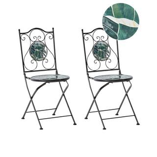 Beliani Lot de 2 chaises de jardin en Métal Rétro COZZANA  