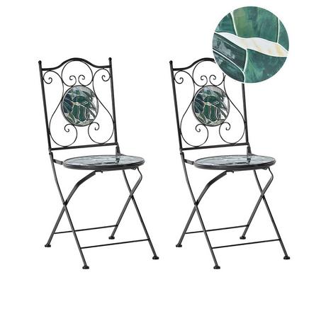 Beliani Lot de 2 chaises de jardin en Métal Rétro COZZANA  