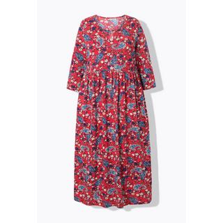 Ulla Popken  Jerseykleid, A-Linie, Keyhole, Rundhals, 3/4-Arm 