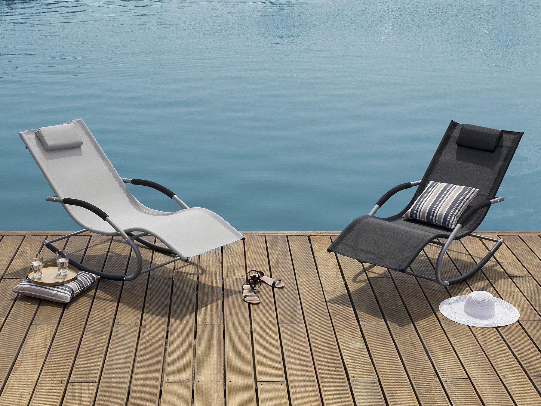 Beliani Schaukel-Sonnenliege aus Stahl Modern CARANO  