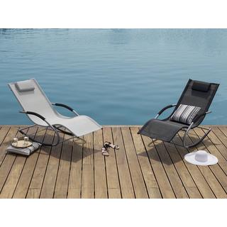 Beliani Schaukel-Sonnenliege aus Stahl Modern CARANO  