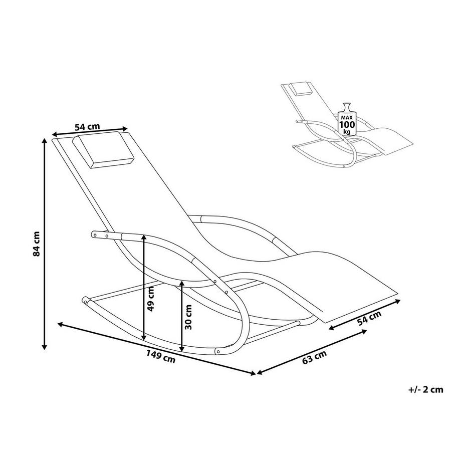 Beliani Transat à bascule en Acier Moderne CARANO  