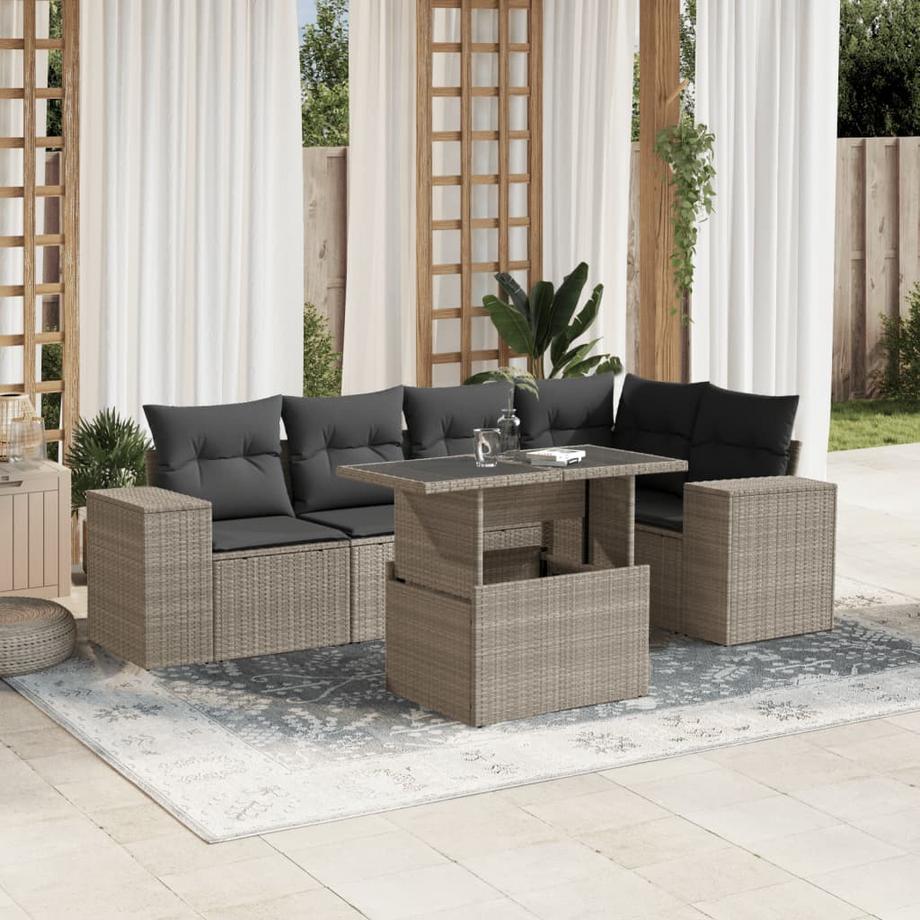 VidaXL set divano da giardino Polirattan  