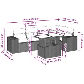 VidaXL Ensemble de canapés de jardin rotin synthétique  