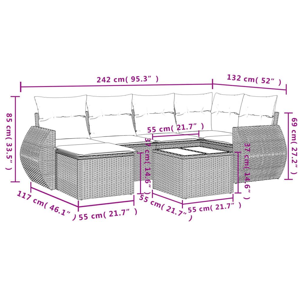 VidaXL set divano da giardino Polirattan  