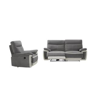 Vente-unique Couchgarnitur mit elektrischer Relaxfunktion 3+1 METTI Samt  