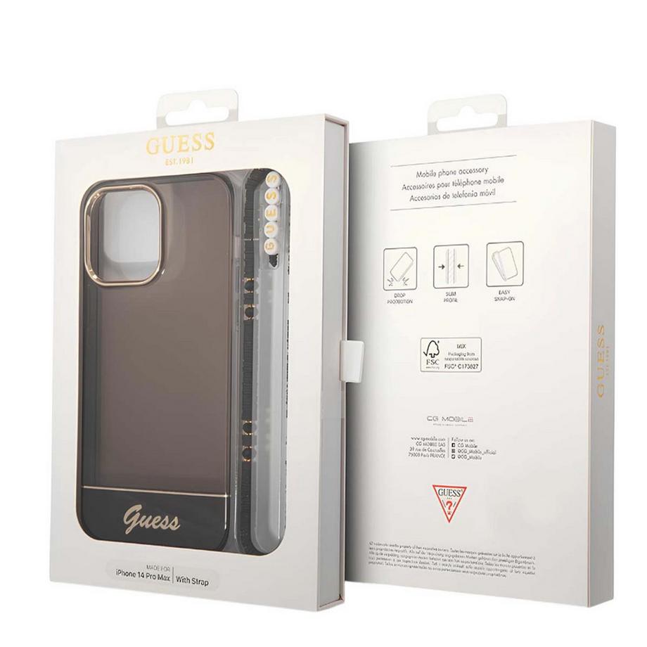 GUESS  Hülle iPhone 14 Colors mit Perlenkette 