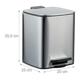 Northix Pattumiera quadrata a pedale da 6 litri, chiusura ammortizzata  