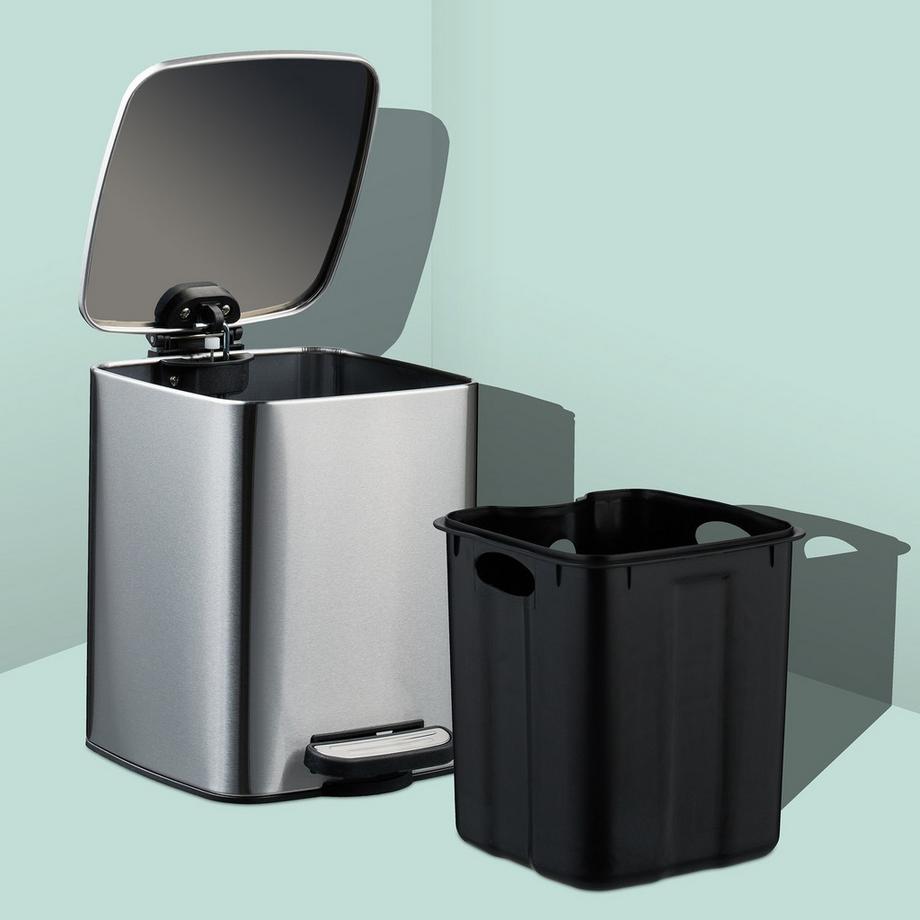 Northix Poubelle carrée à pédale 6 L, fermeture en douceur  