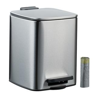 Northix Pattumiera quadrata a pedale da 6 litri, chiusura ammortizzata  