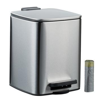 Pattumiera quadrata a pedale da 6 litri, chiusura ammortizzata