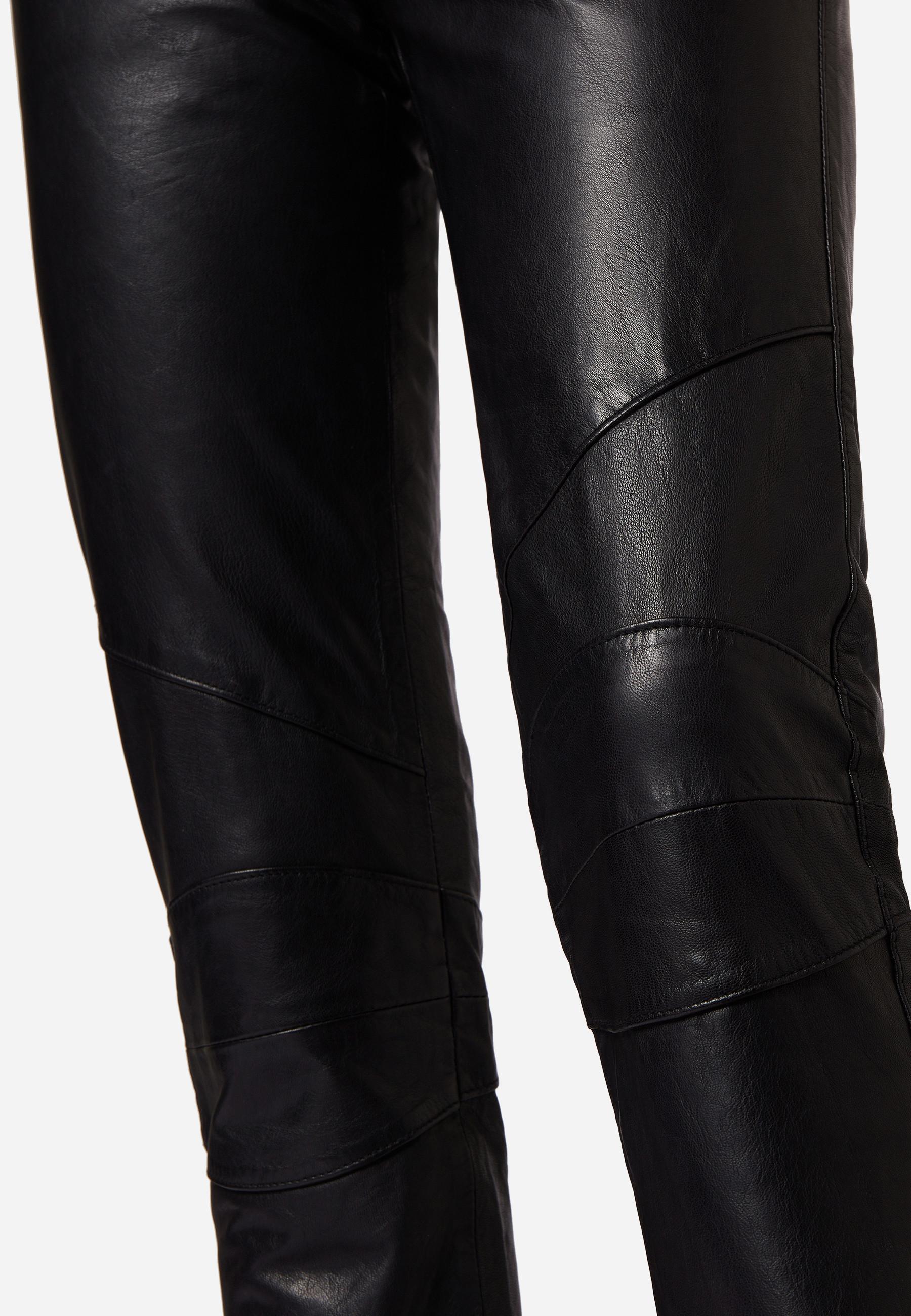 RICANO  Pantaloni in pelle da donna Donna, con elementi da biker 