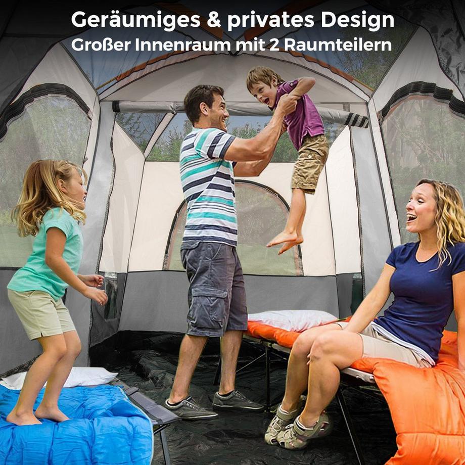 Northix  Tente de camping 6 personnes, 2 chambres 