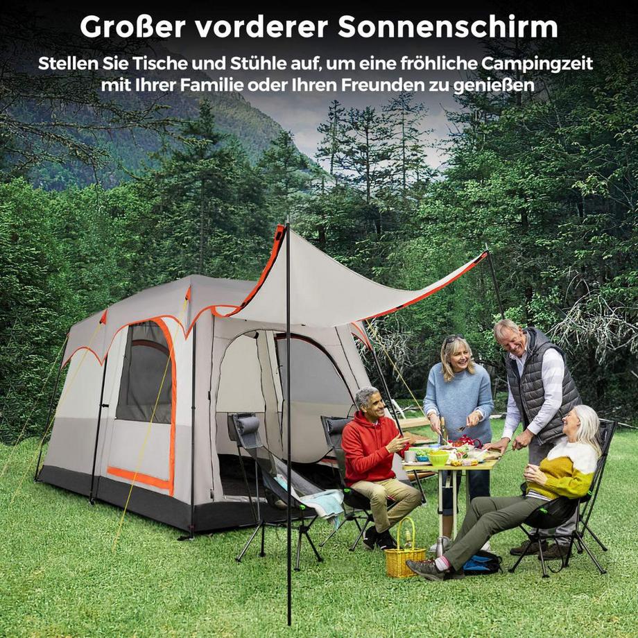 Northix  Tente de camping 6 personnes, 2 chambres 